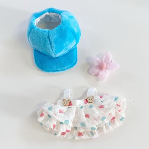 LYVQZPWLRModische Puppenkleidung, 3-teilige Kleidung, kompatibel mit dem Labubu-Outfit, schönes Stilset for 17 cm große Labubu-Puppen(Blue Hat) von LYVQZPWLR