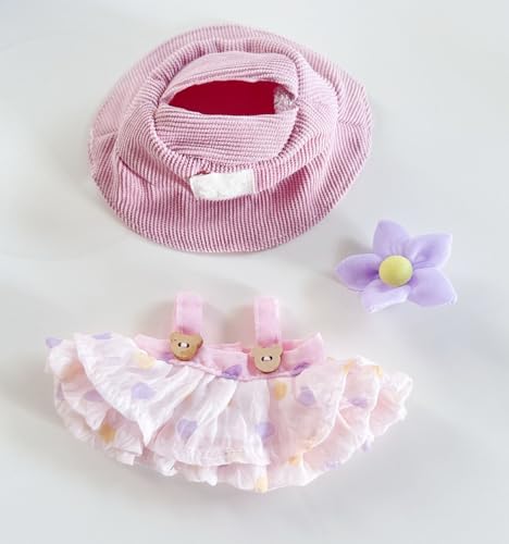 LYVQZPWLRModische Puppenkleidung, 3-teilige Kleidung, kompatibel mit dem Labubu-Outfit, schönes Stilset for 17 cm große Labubu-Puppen(Roze) von LYVQZPWLR