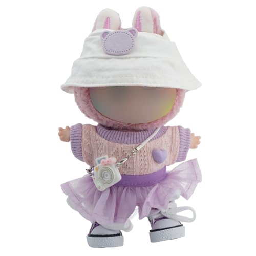 LYVQZPWLRModische Puppenkleidung, Kleidung for 17 cm große Puppen, Accessoires for 17 cm große Puppen, modisches, süßes, Elegantes, passendes 5-teiliges Set(Purple) von LYVQZPWLR