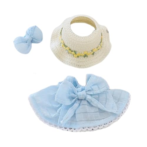 LYVQZPWLRModische Puppenkleidung, Kleidung for Labubu, Outfit-Set for LBB, süße Accessoires, geeignet for 5,9 bis 6,7 Zoll große LBB-Overall-Set (Puppen Nicht im Lieferumfang enthalten)(Blu) von LYVQZPWLR