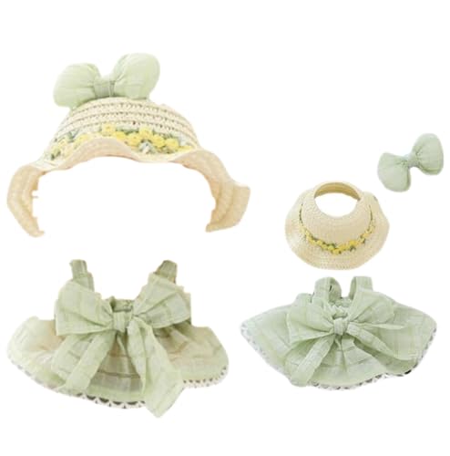 LYVQZPWLRModische Puppenkleidung, Kleidung for Labubu, Outfit-Set for LBB, süße Accessoires, geeignet for 5,9 bis 6,7 Zoll große LBB-Overall-Set (Puppen Nicht im Lieferumfang enthalten)(Green) von LYVQZPWLR