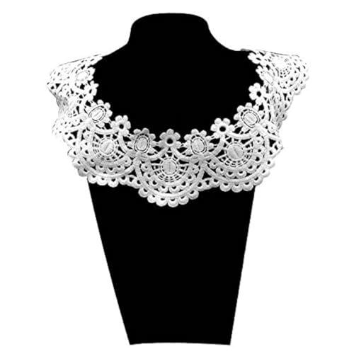 LYVQZPWLRStickpflaster, 1 Stück Rosa Lange Form Venise Spitze Stoff Kleid Applikation Bluse Nähen Borte DIY Ausschnitt Kragen Kostüm Dekoration Zubehör(Color F) von LYVQZPWLR