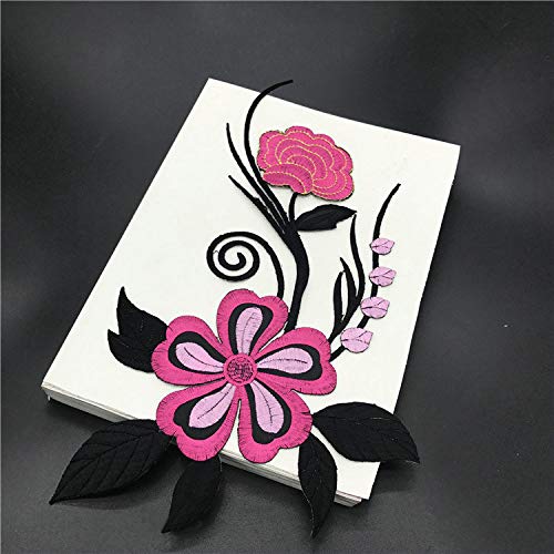 LYVQZPWLRStickpflaster, 1 Stück große, bestickte Aufnäher for Aufbügeln mit Blumenmotiv.(Rose red) von LYVQZPWLR