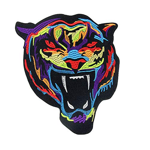 LYVQZPWLRStickpflaster, 1 stücke Farbe Bestickt Tiger Kopf Stoff Paste High-End-Aufkleber Bekleidungs ​​Zubehör Stickerei DIY Nähen Patch(STYLE B) von LYVQZPWLR