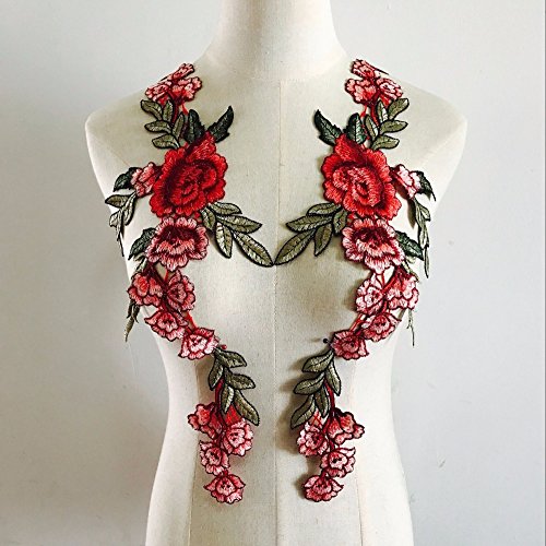 LYVQZPWLRStickpflaster, 2 Stück Schöne Rote Rose Blume Blumenkragen Aufnäher Applikation Stickerei Kleid Handarbeit Handwerk Ornament Stoff LYVQZPWLRStickpflaster, 2 Stück Schöne Rote Rose Blume Blumenkragen Aufnäher Applikation Stickerei Kleid Handarbeit Handwerk Ornament Stoff von LYVQZPWLR