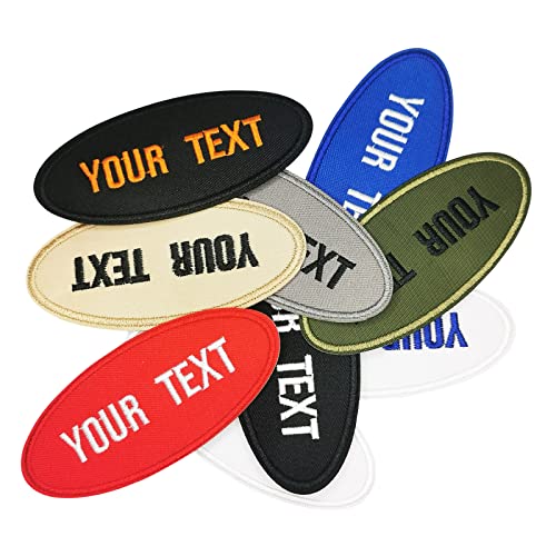 LYVQZPWLRStickpflaster, 2 Stück personalisierte bestickte Namenspatches, personalisierte ovale Patches, Namenstext, ID-Haken for Aufbügeln, for Uniform, Arbeitshemd, Mütze(10.6cmx4.6cm) von LYVQZPWLR