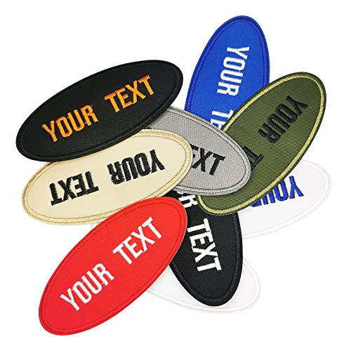 LYVQZPWLRStickpflaster, 2 Stück personalisierte bestickte Namenspatches, personalisierte ovale Patches, Namenstext, ID-Haken for Aufbügeln, for Uniform, Arbeitshemd, Mütze(12.7cmx5.6cm) von LYVQZPWLR