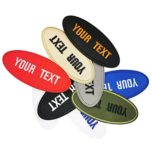 LYVQZPWLRStickpflaster, 2 Stück personalisierte bestickte Namenspatches, personalisierte ovale Patches, Namenstext, ID-Haken for Aufbügeln, for Uniform, Arbeitshemd, Mütze(6cmx2.5cm) von LYVQZPWLR