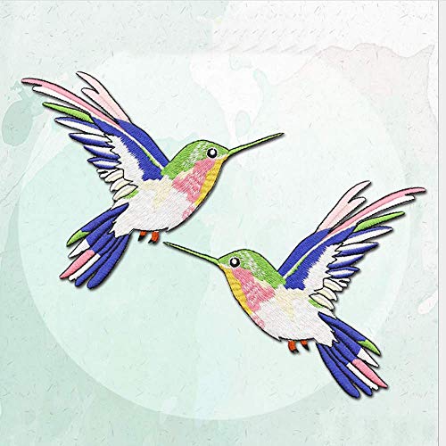 LYVQZPWLRStickpflaster, 2 paar Vögel Stickerei Kleidungsstück DIY Dekorationen Zubehör Applikation(Blue bird) von LYVQZPWLR