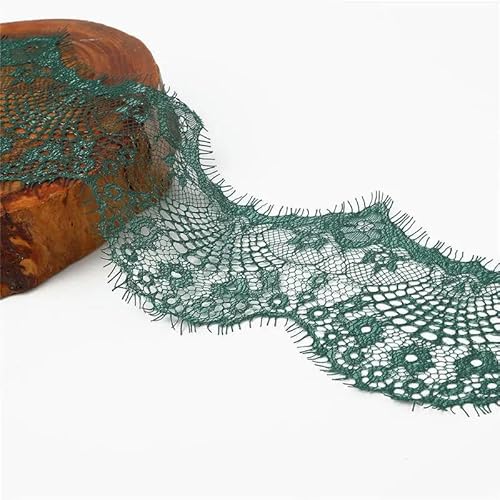 LYVQZPWLRStickpflaster, 3 Yards 9,5 cm Spitzenband gewellte Blumenstickerei handgemachte Elastizität Spitzenbesatz Verzierungen(Peridot) von LYVQZPWLR