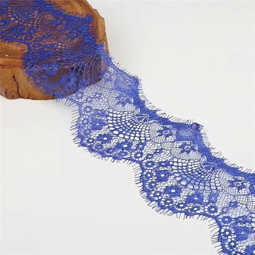 LYVQZPWLRStickpflaster, 3 Yards 9,5 cm Spitzenband gewellte Blumenstickerei handgemachte Elastizität Spitzenbesatz Verzierungen(Royal Blue) von LYVQZPWLR