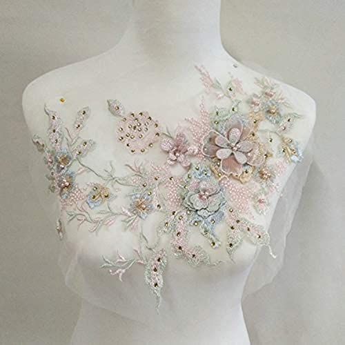 LYVQZPWLRStickpflaster, 3D-Stickerei-Patches, Nagelperlen, Tüll-Applikation, Blumen-Patch(Color D) von LYVQZPWLR