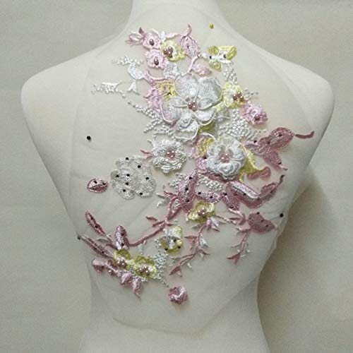 LYVQZPWLRStickpflaster, 3D-Stickerei-Patches, Nagelperlen, Tüll-Applikation, Blumen-Patch(Giallo) von LYVQZPWLR