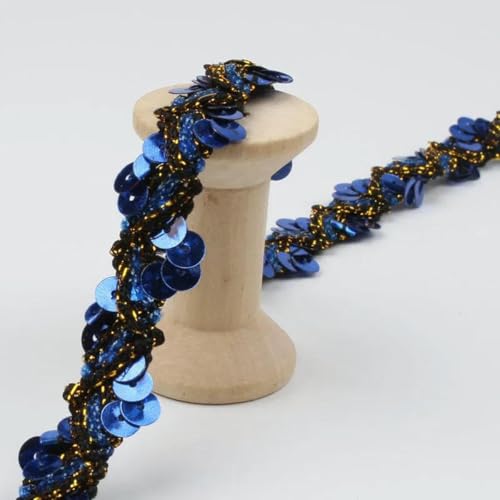 LYVQZPWLRStickpflaster, 5 Yards 15 mm Pailletten-Spitzenband(Blu) von LYVQZPWLR