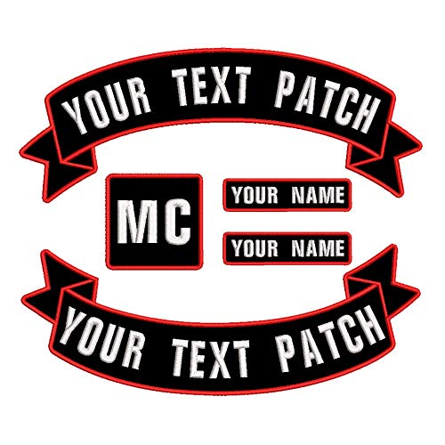 LYVQZPWLRStickpflaster, Benutzerdefinierter Stickrocker-Namensaufnäher, personalisierter Textnummernanhänger(Red on black) von LYVQZPWLR