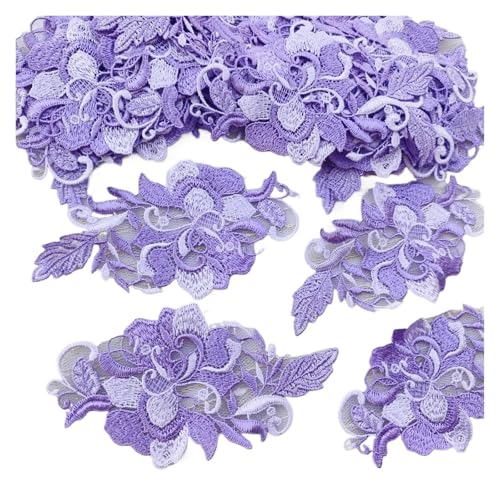 LYVQZPWLRStickpflaster, Bestickter Aufnäher, 10 Stück, 13 x 7 cm, lila Blume, glänzend, Farbverlauf, Nähmotiv, Spitzenapplikation LYVQZPWLRStickpflaster, Bestickter Aufnäher, 10 Stück, 13 x 7 cm, lila Blume, glänzend, Farbverlauf, Nähmotiv, Spitzenapplikation von LYVQZPWLR