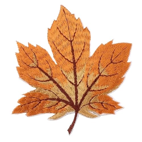 LYVQZPWLRStickpflaster, Bestickter Aufnäher, 10 Stück, bestickter Ahorn-Aufnäher, for Aufbügeln oder Aufnähen, Blatt-Abzeichen(No4 Grey) von LYVQZPWLR