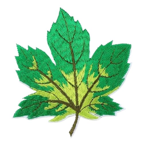 LYVQZPWLRStickpflaster, Bestickter Aufnäher, 10 Stück, bestickter Ahorn-Aufnäher, for Aufbügeln oder Aufnähen, Blatt-Abzeichen(No6 Green) von LYVQZPWLR