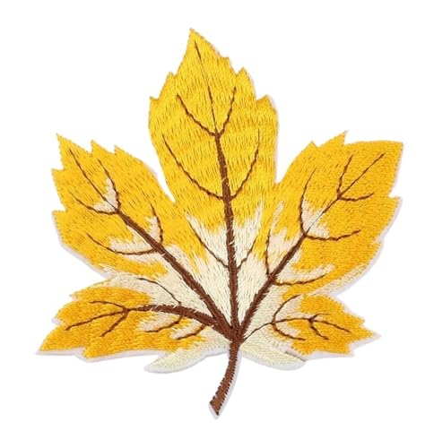 LYVQZPWLRStickpflaster, Bestickter Aufnäher, 10 Stück, bestickter Ahorn-Aufnäher, for Aufbügeln oder Aufnähen, Blatt-Abzeichen(Style1) von LYVQZPWLR