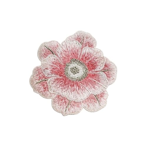 LYVQZPWLRStickpflaster, Bestickter Aufnäher, 6 Stück, bestickte Reparatur-Blumenflicken, 7,4 cm x 7 cm, for Taschen, Jacken, Jeans, weiche Aufnäher, DIY-Kleidungsaufkleber(Dark Purple) von LYVQZPWLR