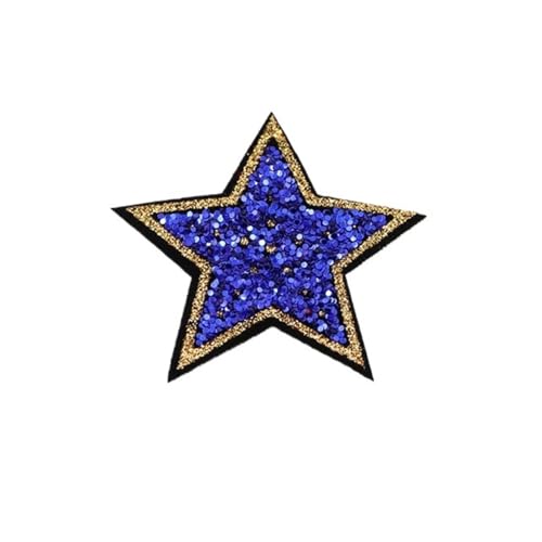 LYVQZPWLRStickpflaster, Gestickter Aufnäher, 10 Stück, 4 cm, rosarot, glitzernde Stern-Aufnäher(10pcs-star 3) von LYVQZPWLR