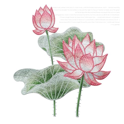LYVQZPWLRStickpflaster, Gestickter Aufnäher, 24 cm, Lotusblume, gestickte Aufnäher(B) von LYVQZPWLR