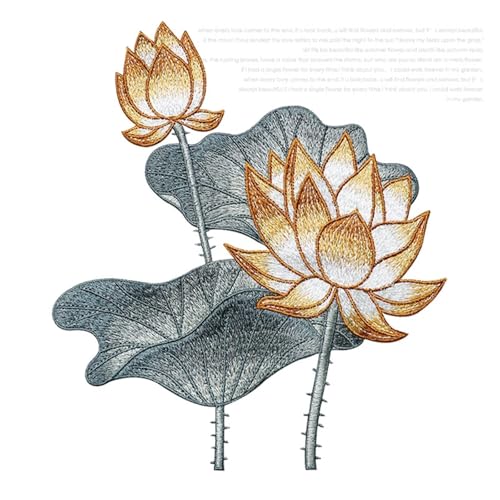 LYVQZPWLRStickpflaster, Gestickter Aufnäher, 24 cm, Lotusblume, gestickte Aufnäher(C) von LYVQZPWLR