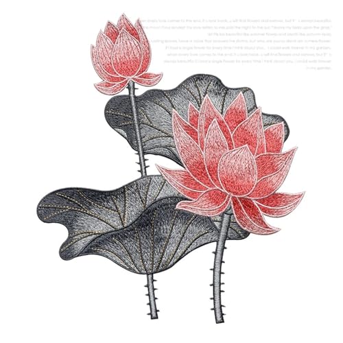 LYVQZPWLRStickpflaster, Gestickter Aufnäher, 24 cm, Lotusblume, gestickte Aufnäher(F) von LYVQZPWLR
