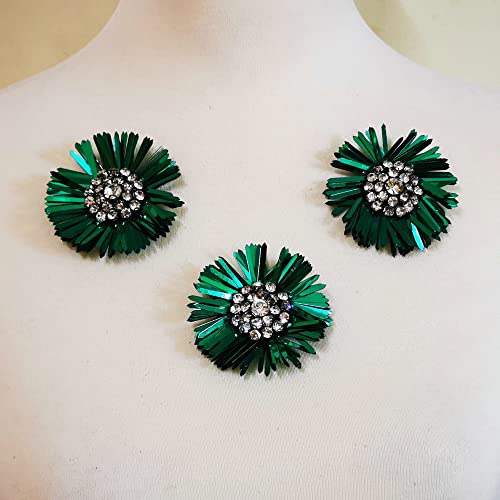 LYVQZPWLRStickpflaster, Pailletten-Patch DIY Blumenperlen-Patches(Green) von LYVQZPWLR