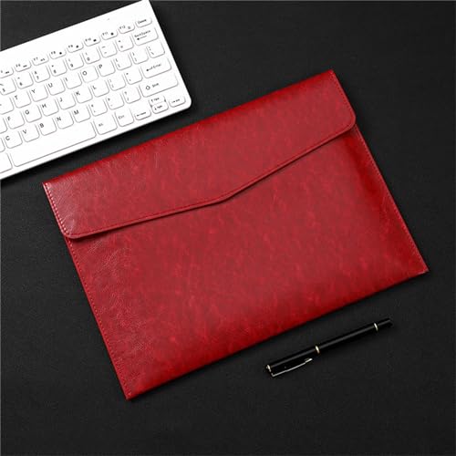 LYVQZPWLRUmschlagdokument, Aktenordner Business Office Aktentasche Leder Wasserdichte Aufbewahrungstasche Aktenaufbewahrungstasche(Rosso) von LYVQZPWLR