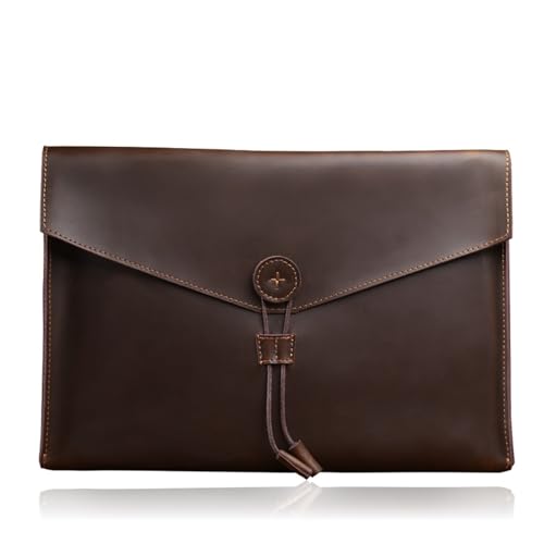 LYVQZPWLRUmschlagdokument, Aktenordner Leder Business Aktentasche A4 Papier Datei Büro Tasche Rindsleder Tasche(Coffee) von LYVQZPWLR