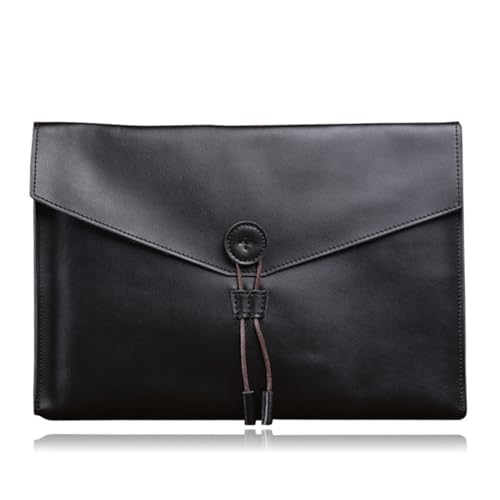 LYVQZPWLRUmschlagdokument, Aktenordner Leder Business Aktentasche A4 Papier Datei Büro Tasche Rindsleder Tasche(Noir) von LYVQZPWLR