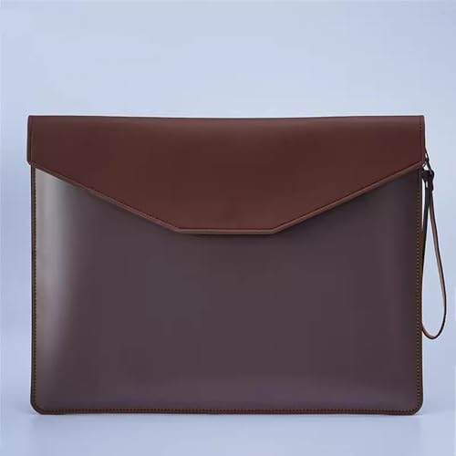 LYVQZPWLRUmschlagdokument, Aktenordner Leder Business Aktentaschen Büro Meeting Taschen Tragbare Aktentasche Datei Organizer(Bruin) von LYVQZPWLR