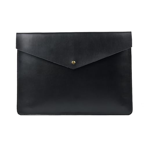 LYVQZPWLRUmschlagdokument, Aktenordner Leder Computertasche Business Clutch Leder Dokumententasche(Noir) von LYVQZPWLR