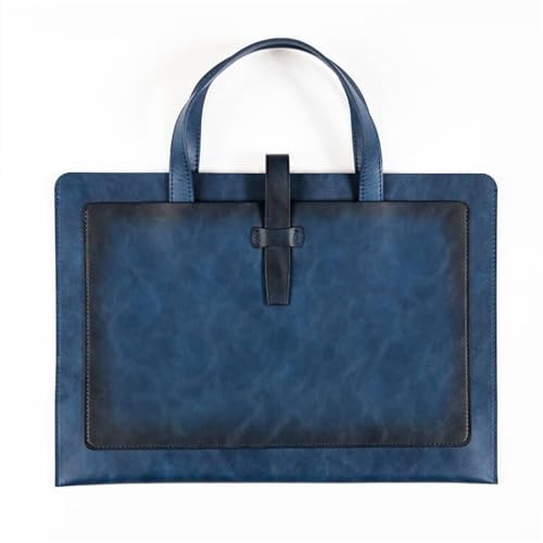 LYVQZPWLRUmschlagdokument, Aktenordner Leder Handheld-Dokumententasche Tragbare Pendlertasche Datei-Organizer(Blu) von LYVQZPWLR