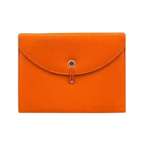 LYVQZPWLRUmschlagdokument, Aktenordner Leder Leder-Sortiertasche Mehrschichtige Orgeltasche Aktenorganizer(Oranje) von LYVQZPWLR