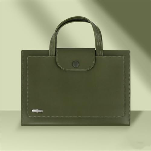 LYVQZPWLRUmschlagdokument, Aktenordner Leder Reise-Pendler-Aktentasche Tragbare Aktentasche Business-Akten-Organizer(Green) von LYVQZPWLR