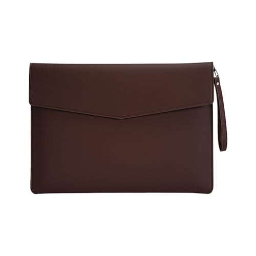 LYVQZPWLRUmschlagdokument, Aktenordner aus Leder, Dokumententasche aus Leder, Firmeninformationen, Meeting-Tasche, Akten-Organizer(Bruin) von LYVQZPWLR