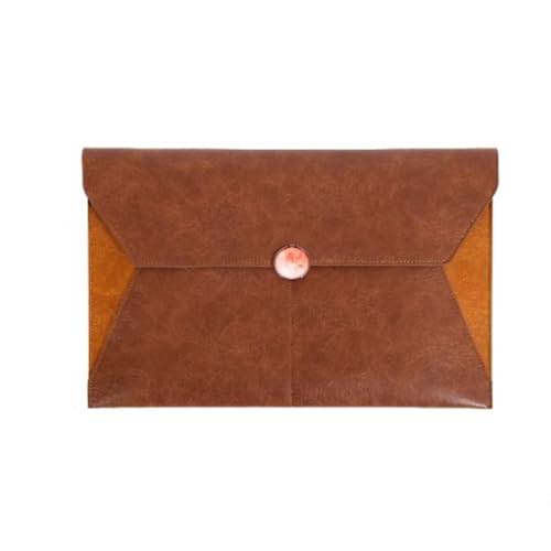 LYVQZPWLRUmschlagdokument, Aktenordner aus Leder, tragbar, for Büro, Vertrag, Notiz, Handheld-Aufbewahrungstasche, Akten-Organizer(Bruin) von LYVQZPWLR