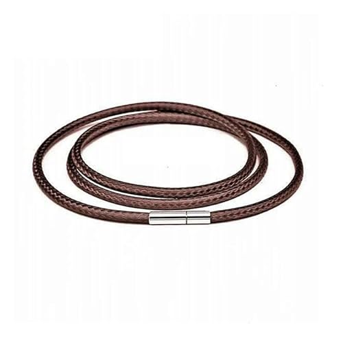 LYVQZPWLRWachsende Halskette, 1/1,5/2/2,5/3,0 mm Halskettenschnur Schwarzes Lederband Wachsseil Spitzenkette mit Edelstahl-Drehschnalle(Brown 1.5mm,75cm) von LYVQZPWLR
