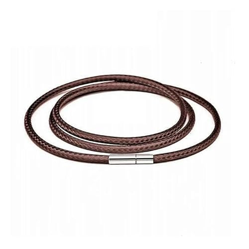 LYVQZPWLRWachsende Halskette, 1/1,5/2/2,5/3,0 mm Halskettenschnur Schwarzes Lederband Wachsseil Spitzenkette mit Edelstahl-Drehschnalle(Brown 1mm,65cm) von LYVQZPWLR