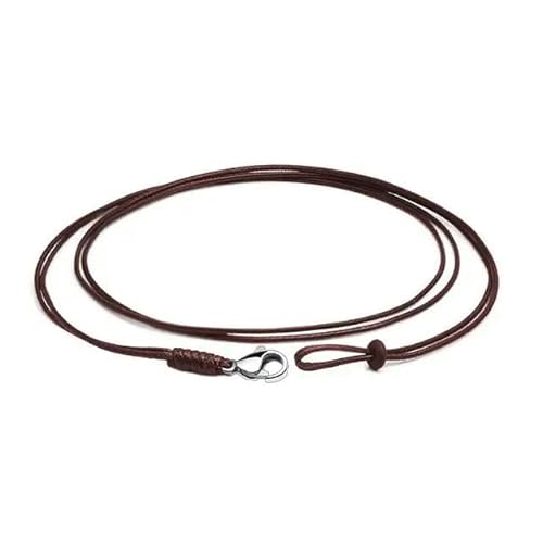 LYVQZPWLRWachsende Halskette, 1 mm doppelsträngiges Edelstahlgeflecht-Wachsseil, DIY-Anhänger, Halskette, Schmuckherstellung, handgefertigtes Lederseil(Bruin,60cm) von LYVQZPWLR