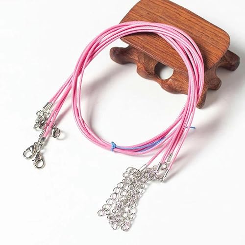 LYVQZPWLRWachsende Halskette, 10/20/50 Stück gewachste Baumwollkordel, verstellbare geflochtene Seilkette mit Karabinerverschluss(Roze,10pcs) von LYVQZPWLR