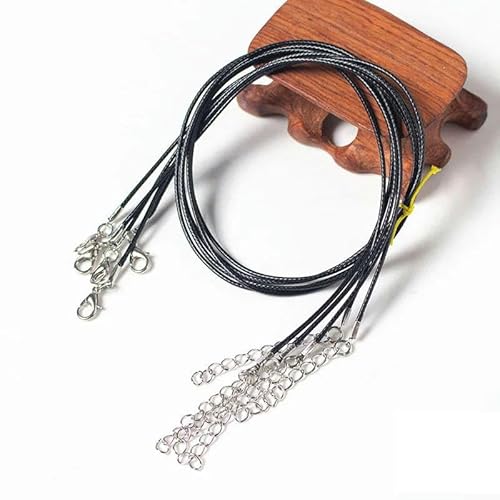 LYVQZPWLRWachsende Halskette, 10/20/50 Stücke Bunte Leder Gewachste Faden Seil Kette Schnur Halskette Anhänger(Black,10pcs) von LYVQZPWLR