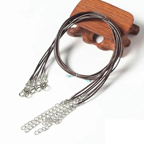 LYVQZPWLRWachsende Halskette, 10/20/50 Stücke Bunte Leder Gewachste Faden Seil Kette Schnur Halskette Anhänger(Coffee,10pcs) von LYVQZPWLR