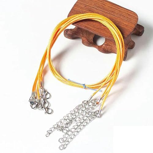 LYVQZPWLRWachsende Halskette, 10/20/50 Stücke Bunte Leder Gewachste Faden Seil Kette Schnur Halskette Anhänger(Gold Yellow,10pcs) von LYVQZPWLR