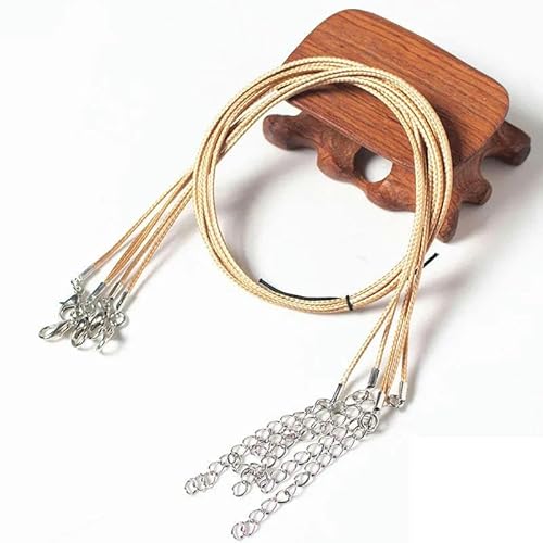 LYVQZPWLRWachsende Halskette, 10/20/50 Stücke Bunte Leder Gewachste Faden Seil Kette Schnur Halskette Anhänger(Khaki,20pcs) von LYVQZPWLR
