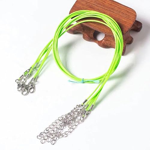LYVQZPWLRWachsende Halskette, 10/20/50 Stücke Bunte Leder Gewachste Faden Seil Kette Schnur Halskette Anhänger(Light Green,10pcs) von LYVQZPWLR