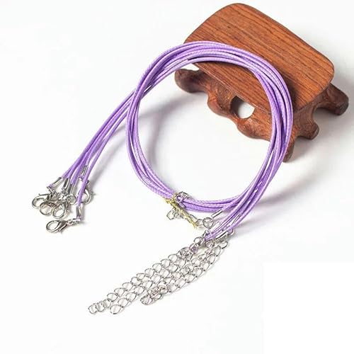 LYVQZPWLRWachsende Halskette, 10/20/50 Stücke Bunte Leder Gewachste Faden Seil Kette Schnur Halskette Anhänger(Light Purple,10pcs) von LYVQZPWLR