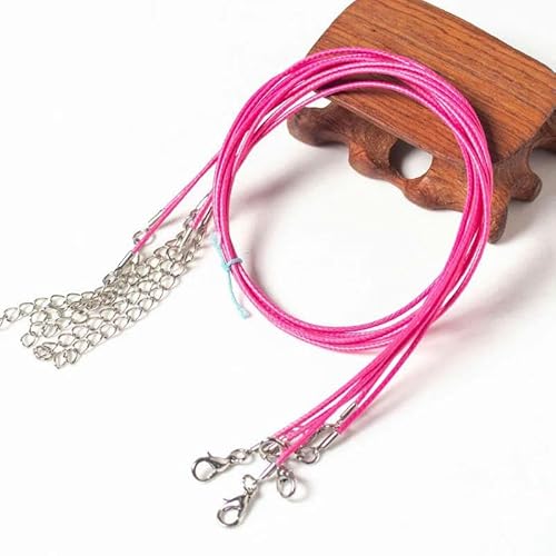 LYVQZPWLRWachsende Halskette, 10/20/50 Stücke Bunte Leder Gewachste Faden Seil Kette Schnur Halskette Anhänger(Rose Red,10pcs) von LYVQZPWLR
